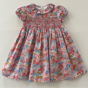 Rachel Riley 2T Toddler Girl Floral Smocked Dress Spring Summer Pink Blue Yellow